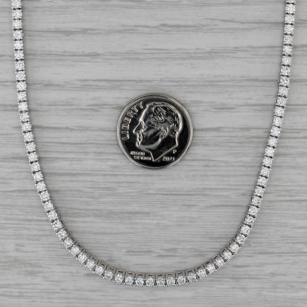 New 7.32ctw Lab Grown Diamond Tennis Necklace 17" 14k White Gold 2.5mm VS1-VS2