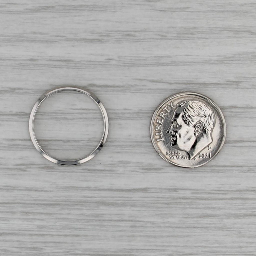 Antique Platinum Wedding Band Stackable Ring 2mm Size 5.75