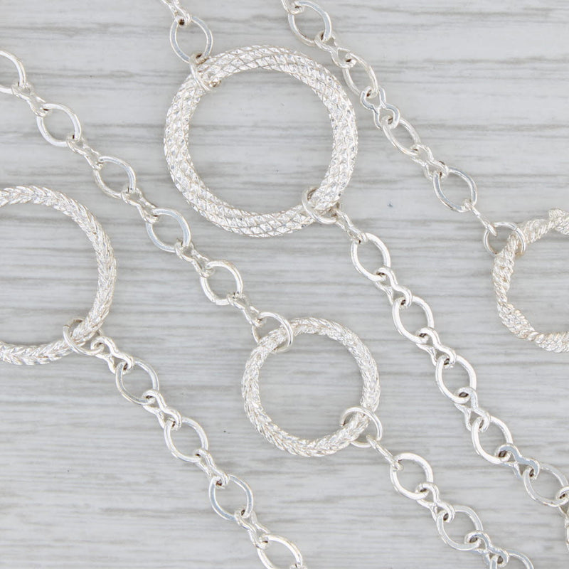 Circle Links Cable Chain Necklace Long Layering Statement 45 Joan Riv –  Jewelryauthority