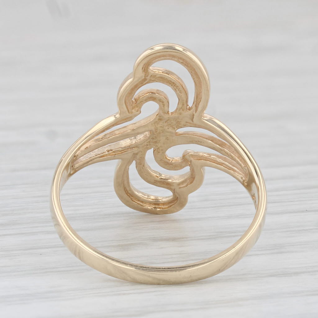 Light Gray Michael Anthony Ornate Bypass Ring 14k Yellow Gold Size 7 Statement