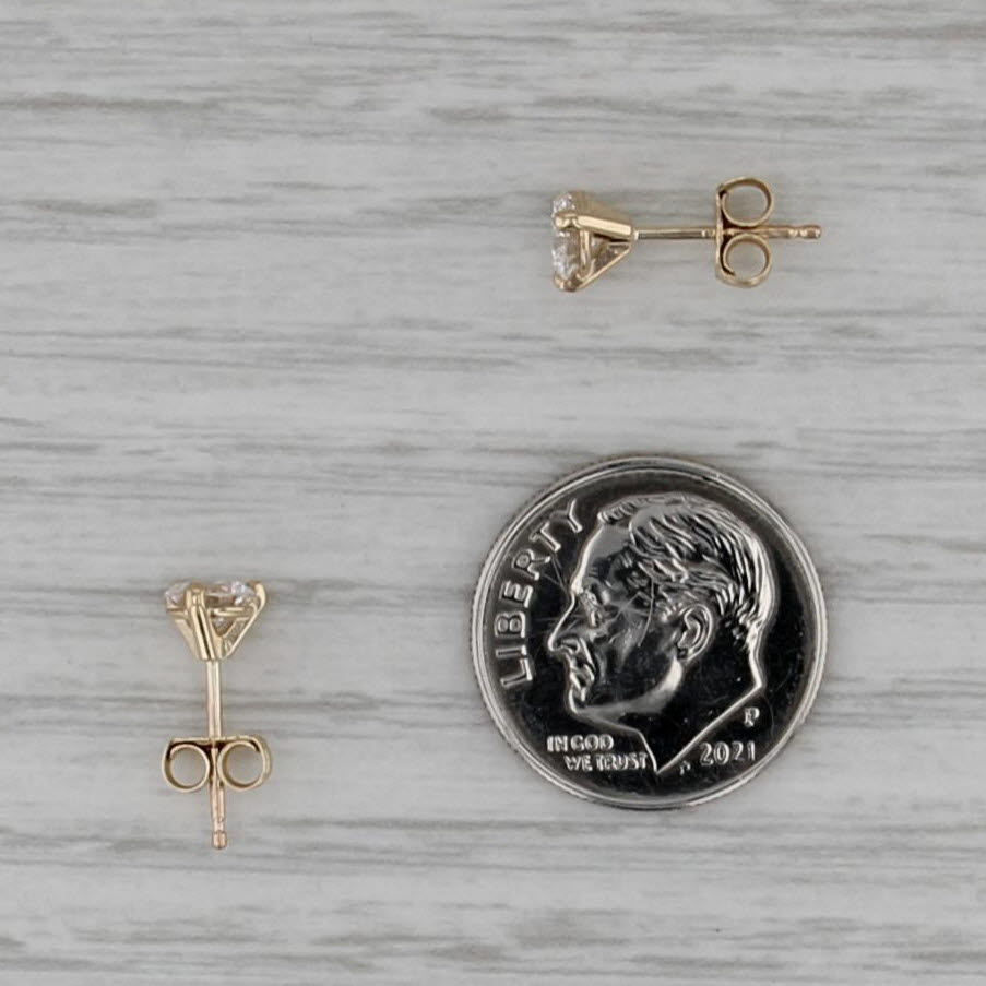 New 0.68ctw Diamond Solitaire Stud Earrings 14k Gold Round Brilliant Studs