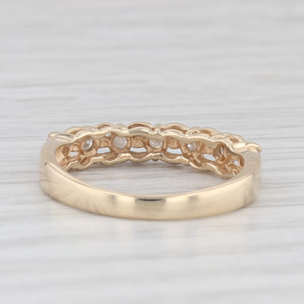 Light Gray 0.25ctw Diamond Wedding Band Stackable Ring 10k Yellow Gold Sz 6.25 Anniversary