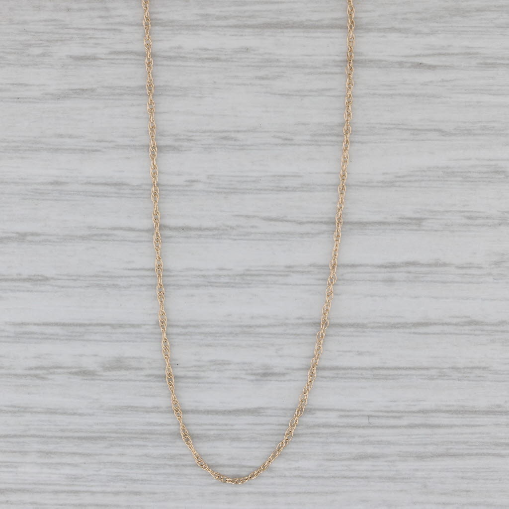 Gray 18.25" Rope Chain Necklace 14k Yellow Gold 1mm