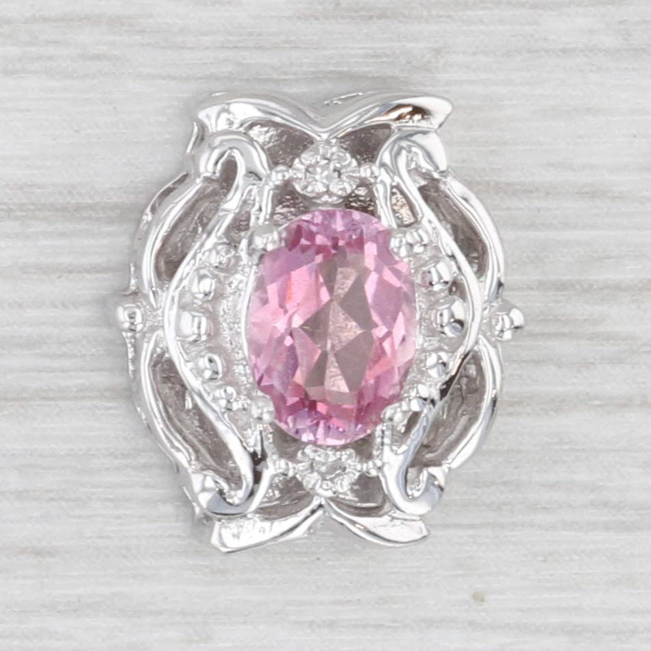 1ct Pink Mystic Topaz Slide Bracelet Charm 14k White Gold Richard Klein