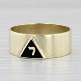 Light Gray Masonic 14th Degree Yod Ring 14k Yellow Gold Size 10.75 Scottish Rite Band
