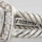 Gray David Yurman Petite Albion Collection Onyx Diamond Halo Ring Sterling Silver