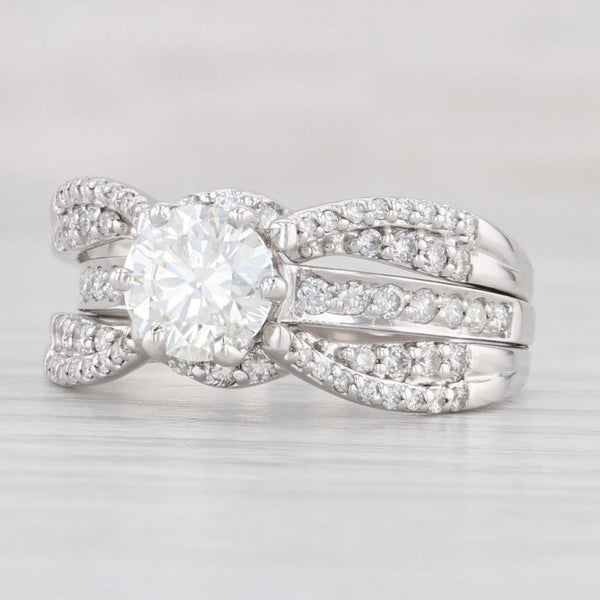 1.88ctw Round Diamond Engagement Ring 14k White Gold Size 9 GIA Bridal Set