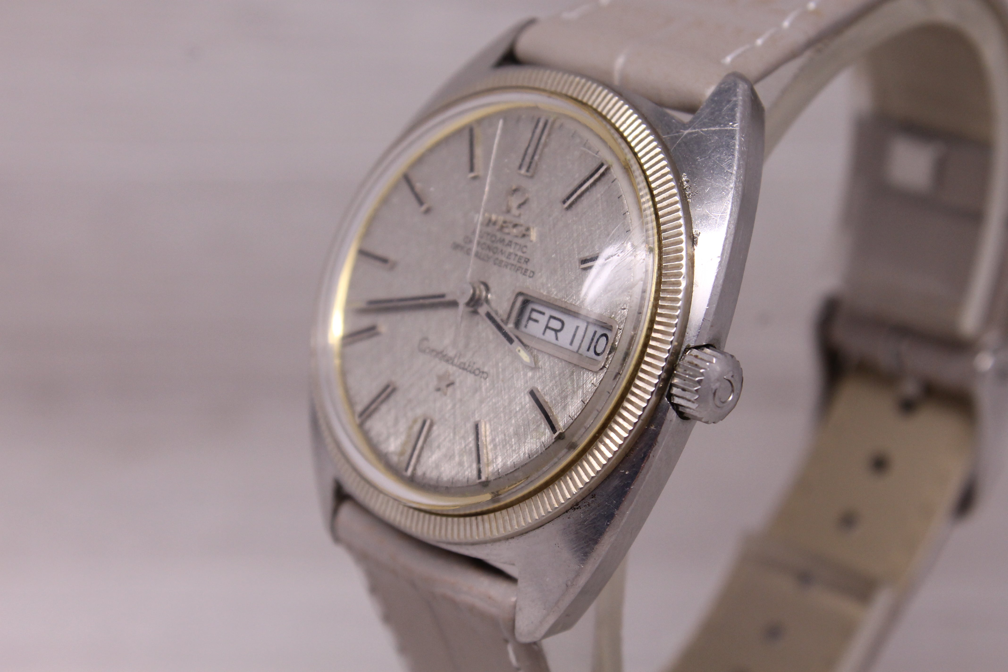 Vintage c.1970 Omega Constellation Mens 35mm Steel C Case Automatic Watch c.751