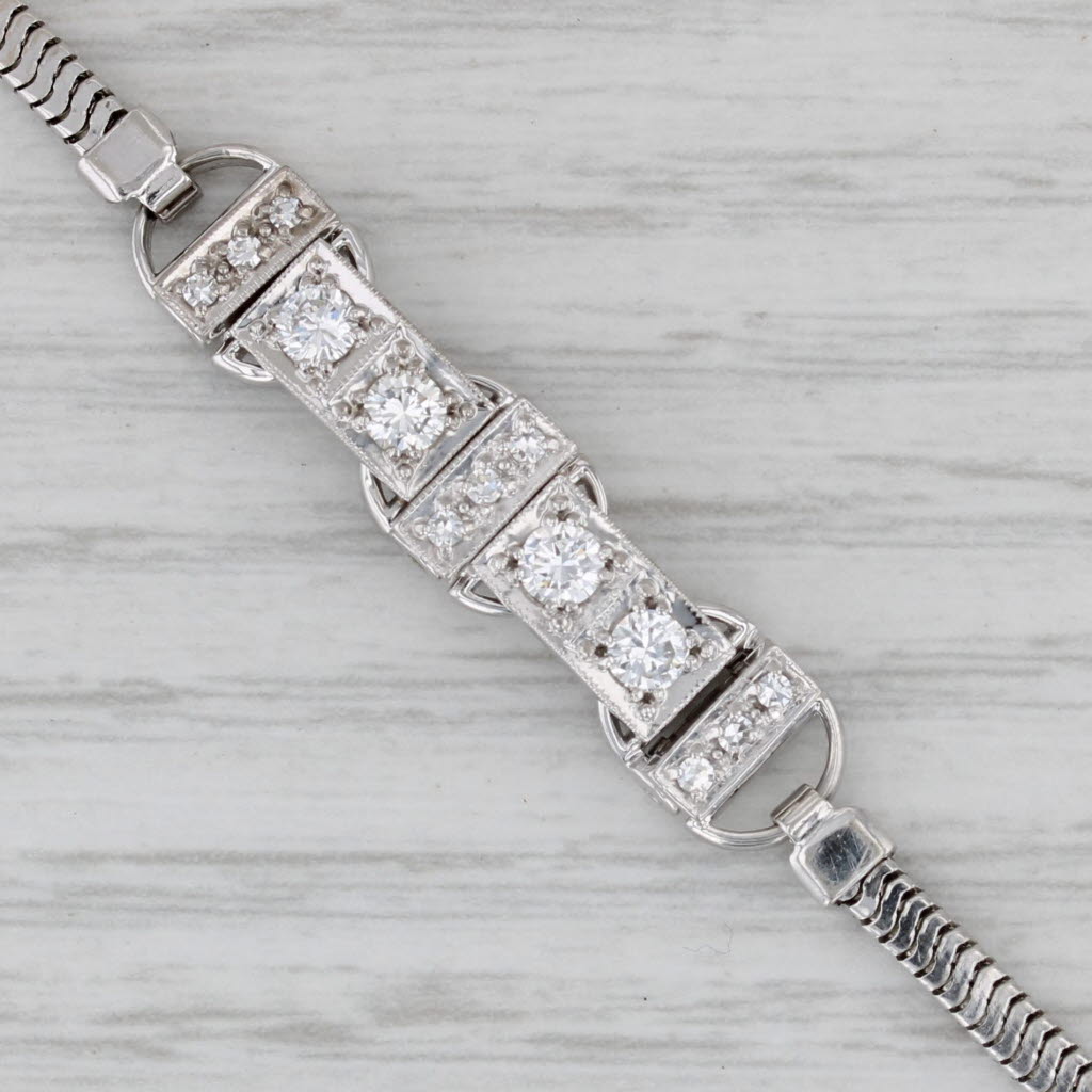 Gray Jabel 0.46ctw Diamond Bracelet 18k Setting 1/20th 10k Gold Filled Chain 5.5"