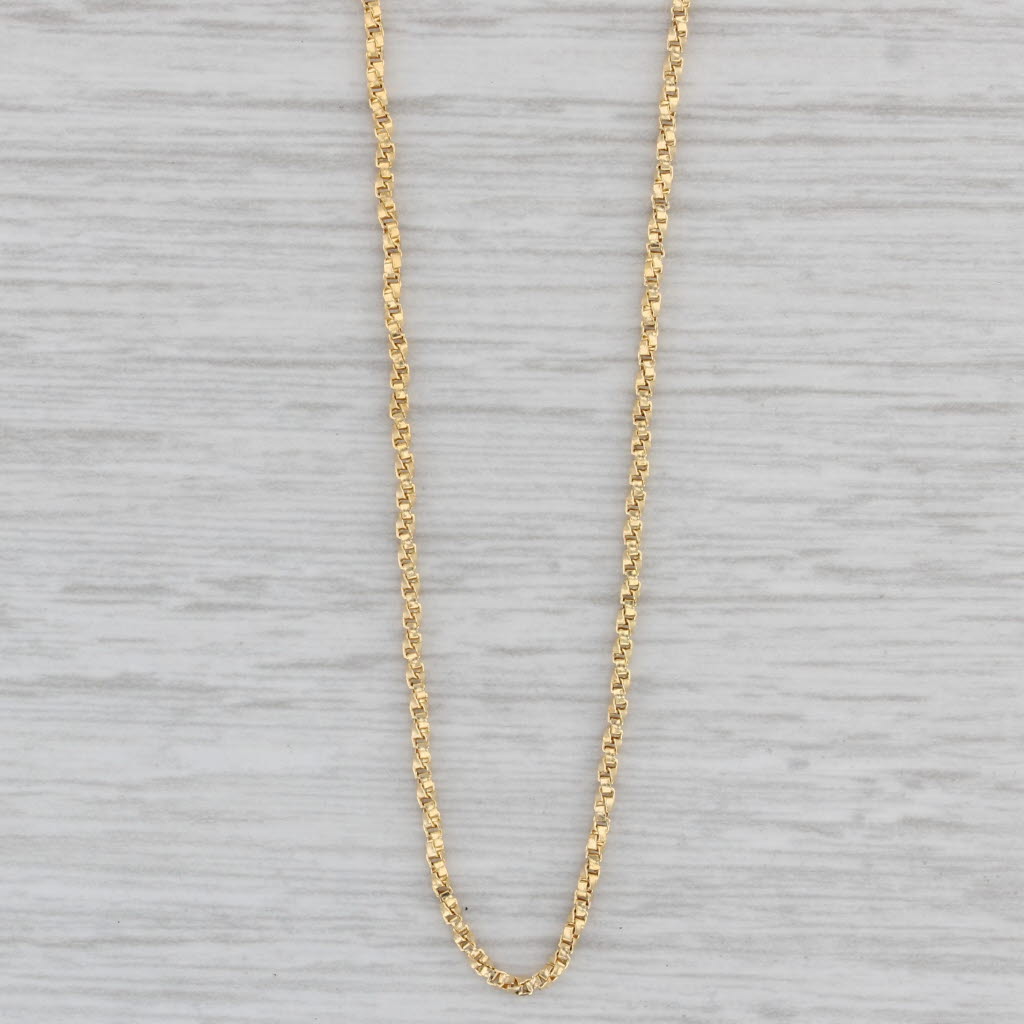 Gray 16" Twist Box Chain Necklace 14k Yellow Gold 1.1mm