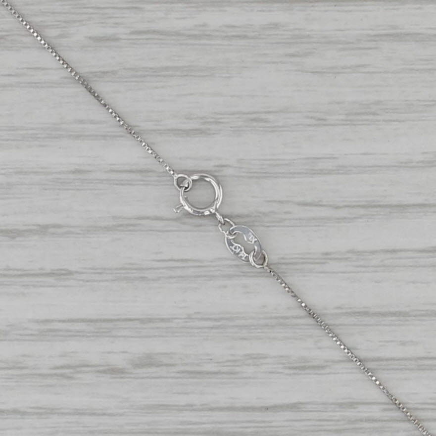 Box Chain Necklace 14k White Gold 17.25" 0.5mm