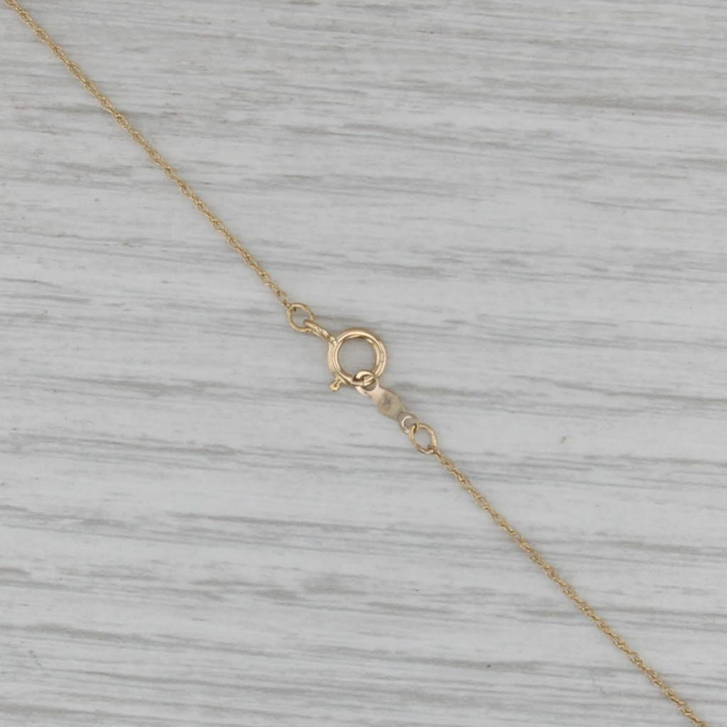 0.48ctw Cubic Zirconia Horseshoe Pendant Necklace 14k Gold Rope 18.25" Chain
