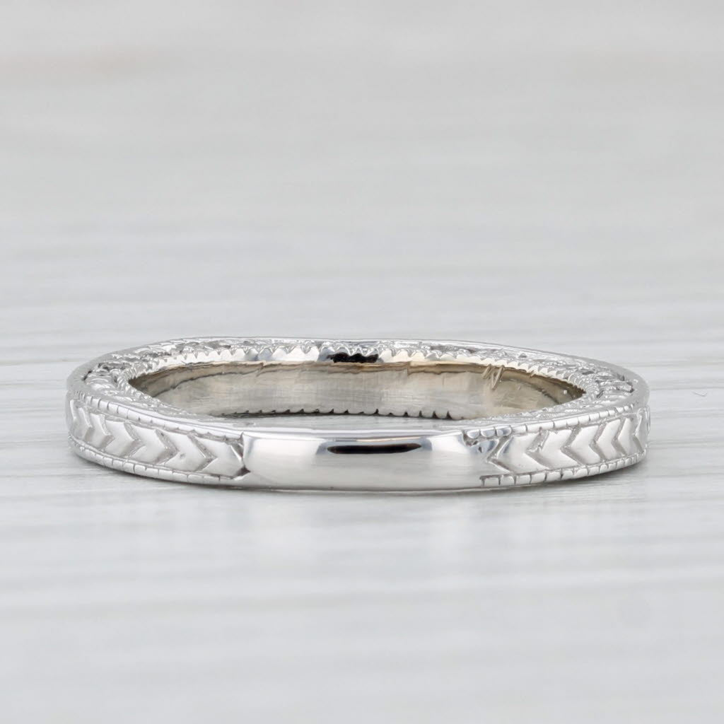 Light Gray 0.32ctw Diamond Wedding Band 14k White Gold Size 6 Stackable Wedding Band