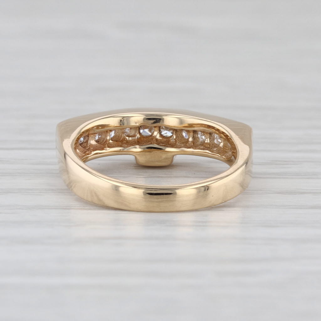 0.55ctw Diamond Wedding Band 14k Yellow Gold Size 5 Stackable Anniversary Ring