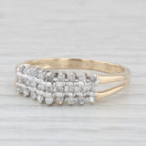 0.16ctw Diamond Ring 10k Yellow Gold Tiered Pyramid Style Size 7.75 Stackable