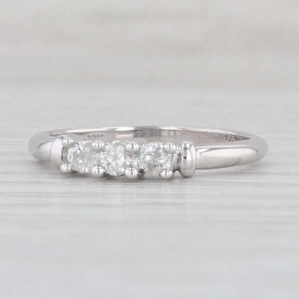 Light Gray 0.19ctw Diamond 3-Stone Ring 10k White Gold Size 7 Engagement