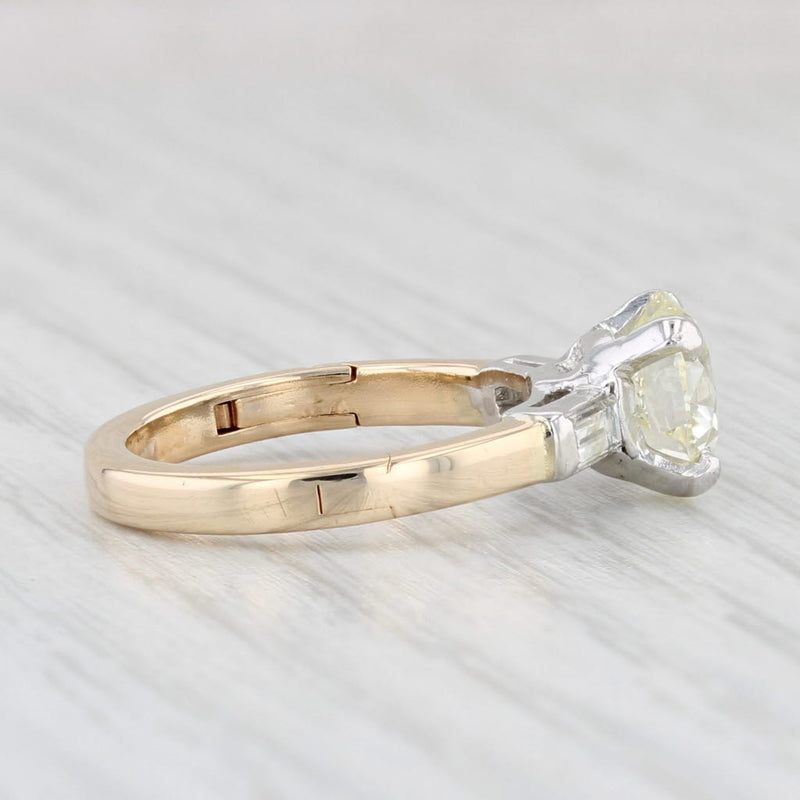 2.17ctw Diamond Engagement Ring 14k Gold Platinum Circle Brilliant Solitaire