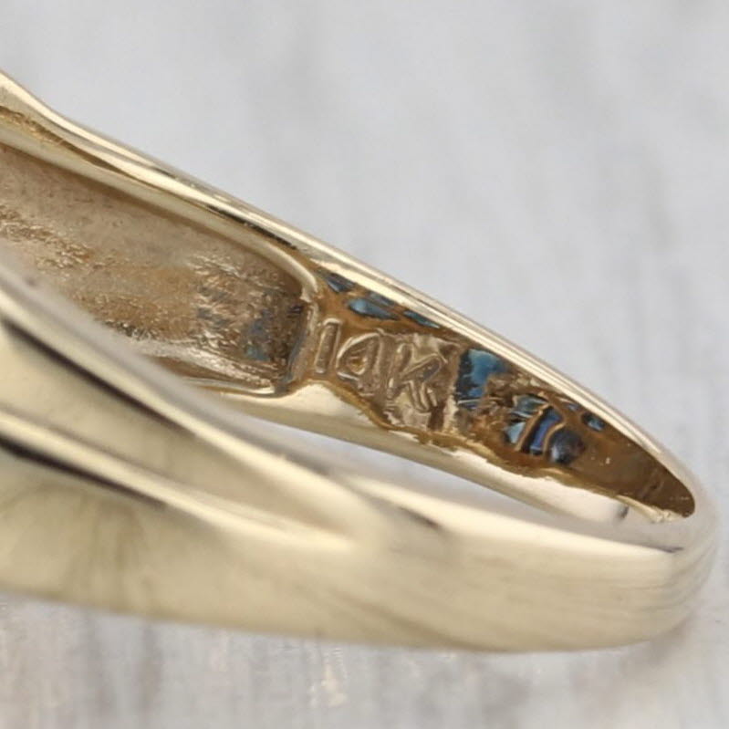 Marquise Blue Sapphire Diamond Halo Ring 14k Yellow Gold Size 6 Bypass