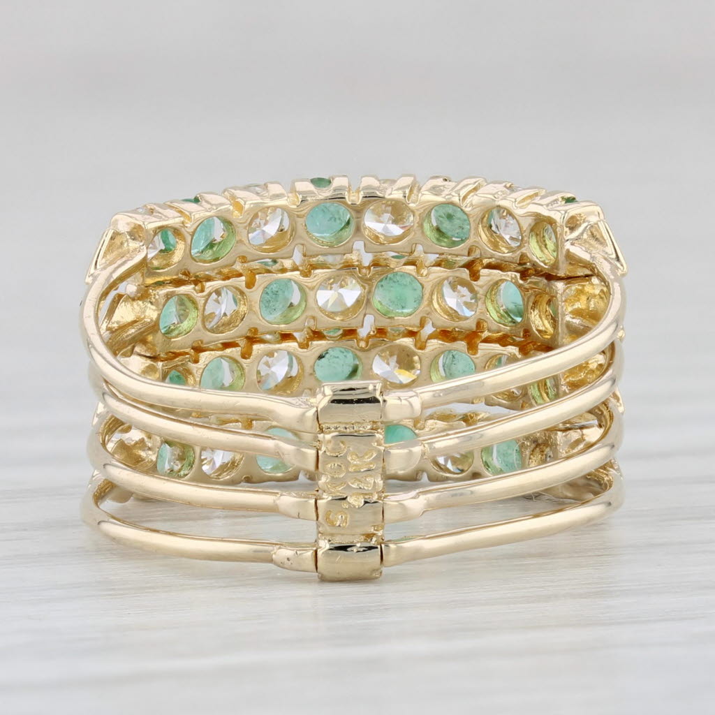 Light Gray 1.30ctw Emerald Cubic Zirconia Multi-Band Harem Ring 14k Yellow Gold Size 7