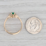 0.37ctw Oval Emerald Diamond Halo Ring 14k Yellow Gold Size 6
