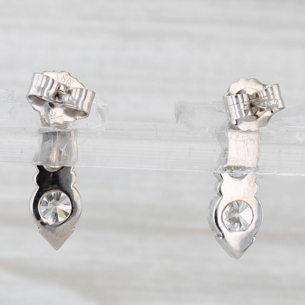 Light Gray 1.20ctw Graduated Diamond 3-Stone Journey Earrings 14k White Gold