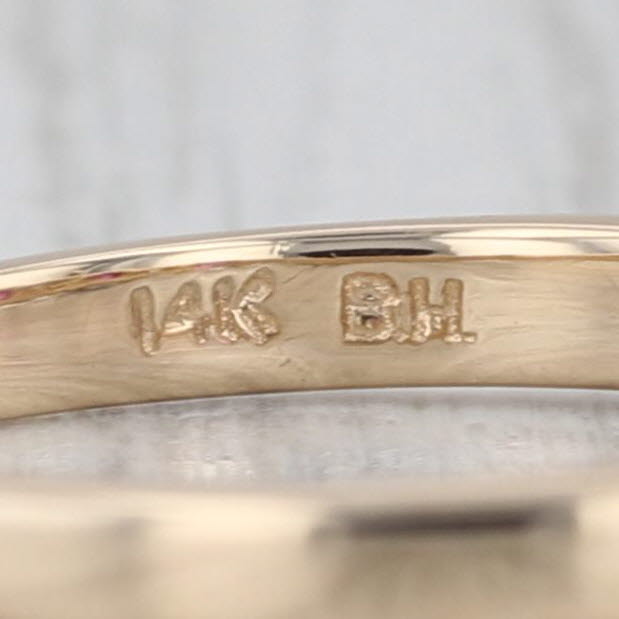 0.48ctw Ruby Diamond Stackable Ring 14k Yellow Gold Size 6.5 Bridal