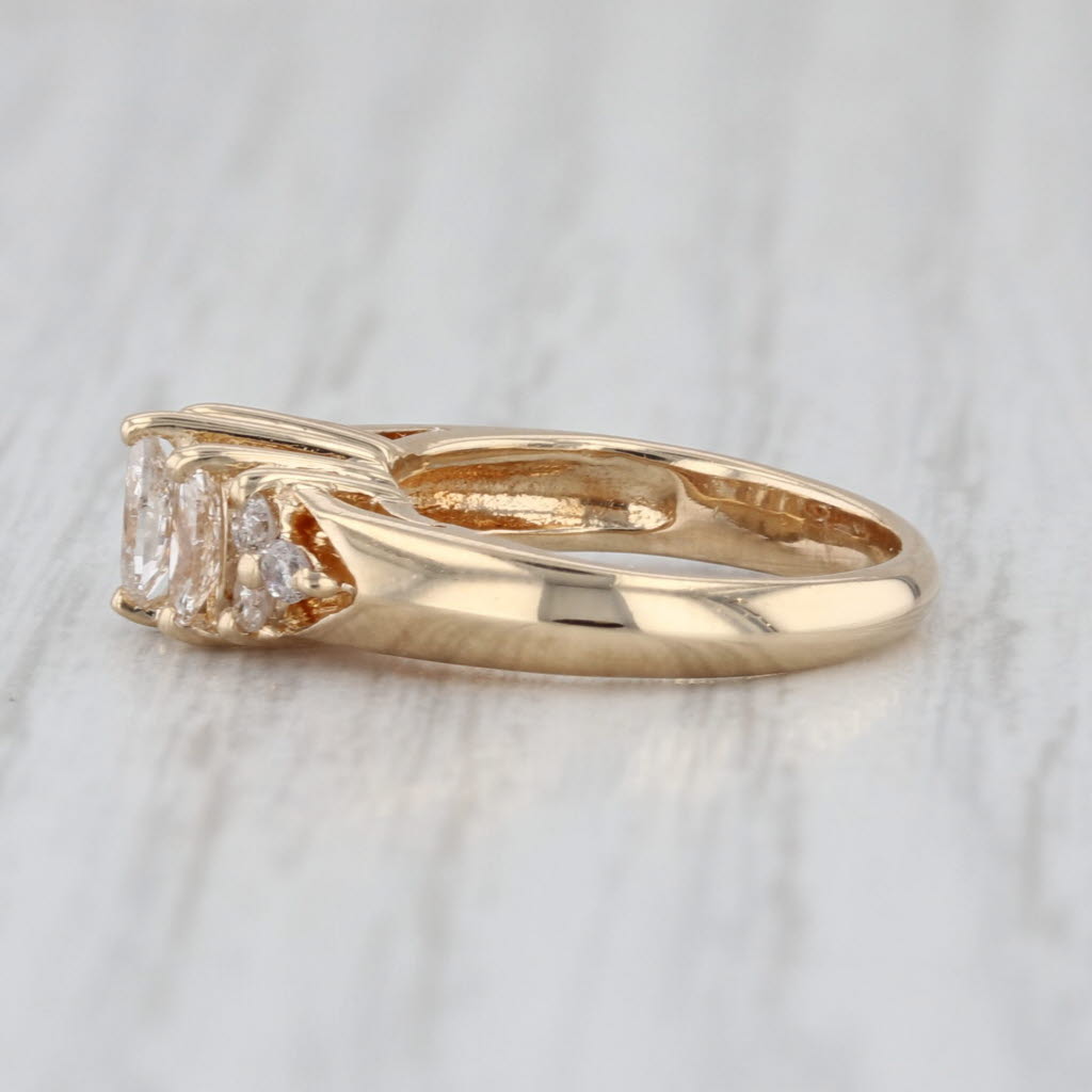 0.46ctw 3-Stone Marquise Diamond Ring 14k Yellow Gold Small Size 1.5