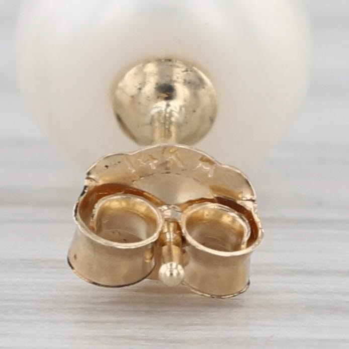 Cultured Pearl Stud Earrings 14k Yellow Gold Bead Studs
