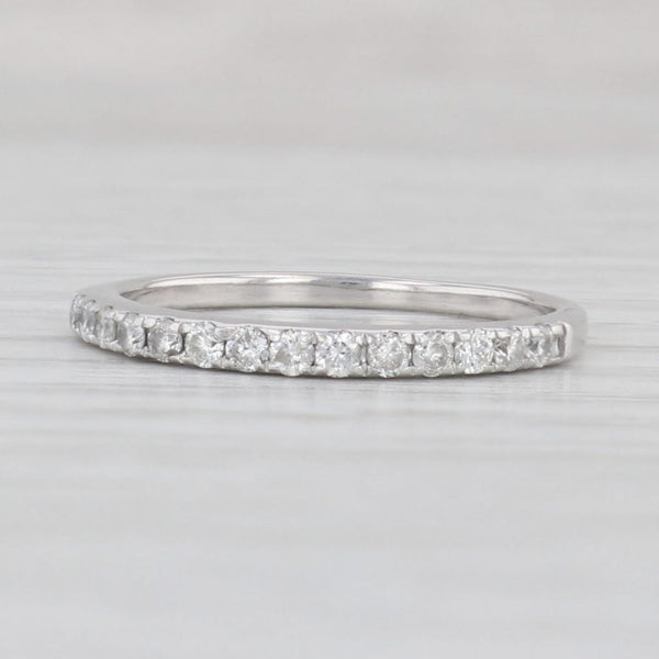 Light Gray 0.20ctw Diamond Wedding Band 14k White Gold Stackable Ring Size 6.5