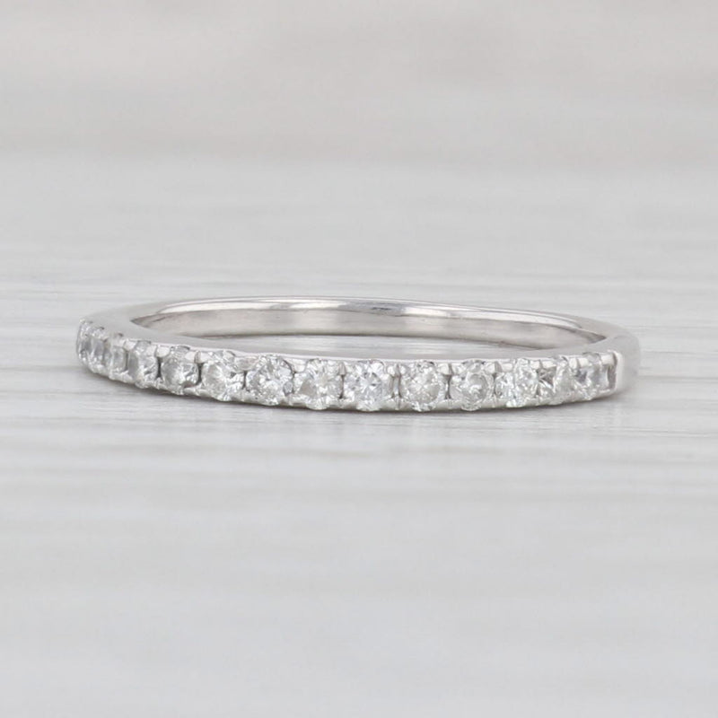 Light Gray 0.20ctw Diamond Wedding Band 14k White Gold Stackable Ring Size 6.5