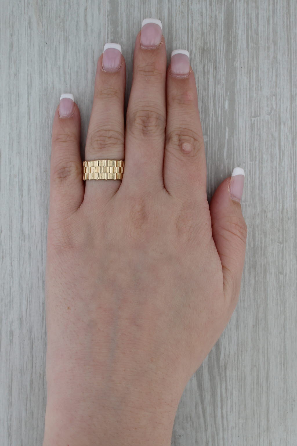 Basket Weave Band 14k Yellow Gold 8.8 mm Size 8 Ring