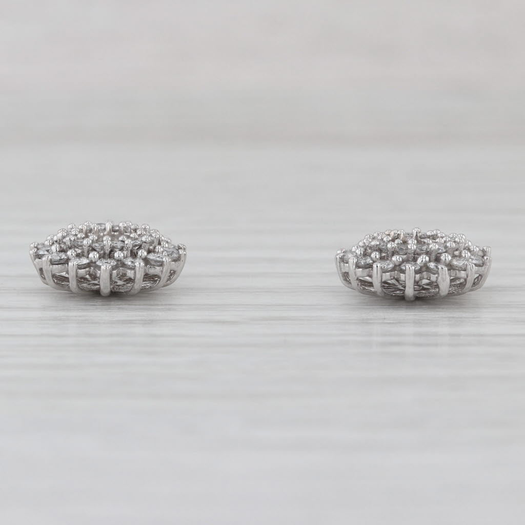 1.18ctw Diamond Earring Enhancers Jackets 14k White Gold for Studs