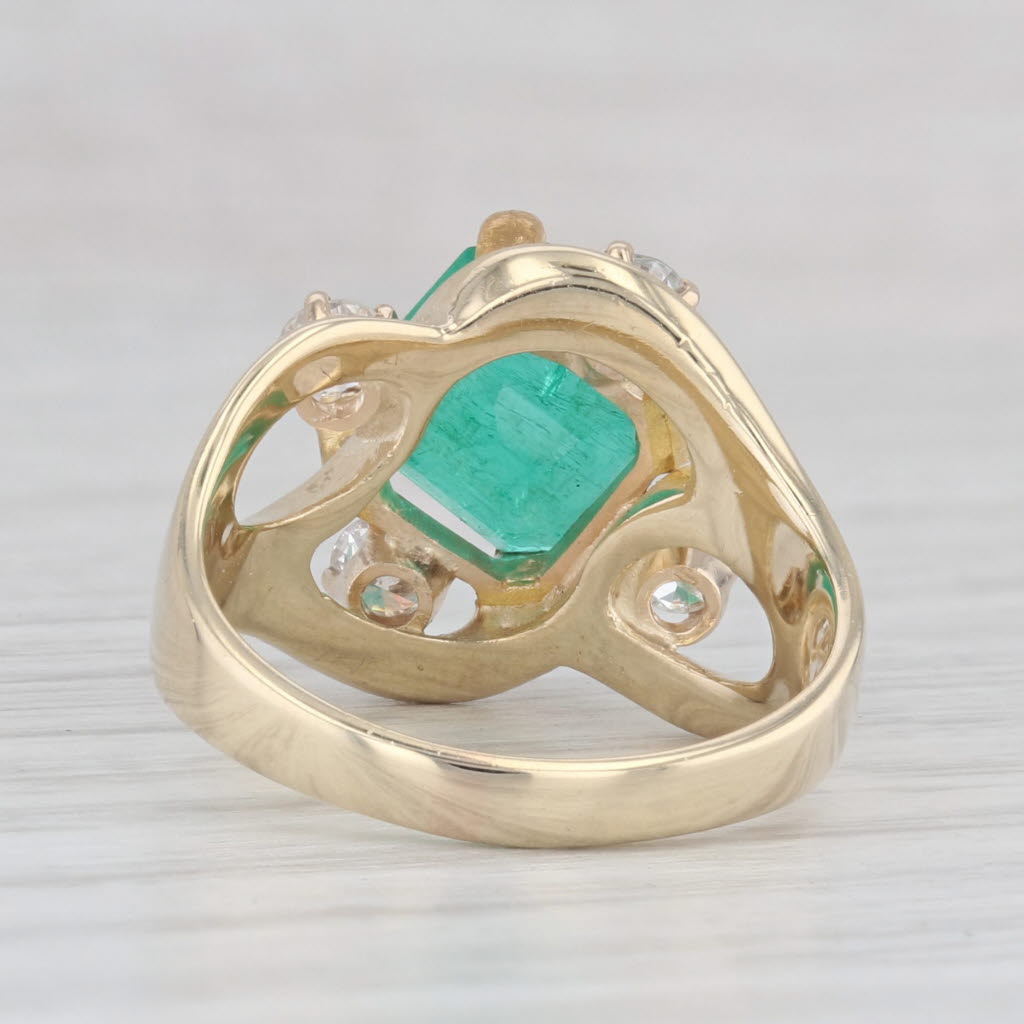 Light Gray 2.57ctw Emerald Diamond Ring 14k Yellow Gold Size 6