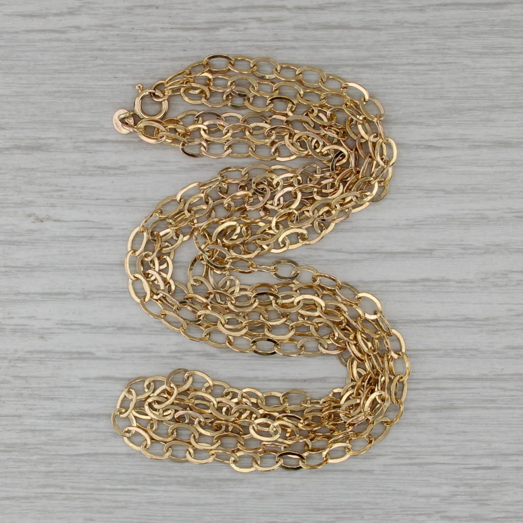 3-Strand Cable Chain Necklace 10k Yellow Gold 18.5" Multichain