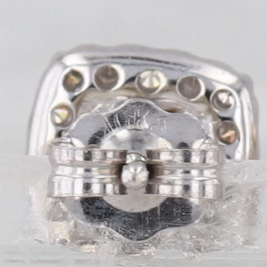 0.49ctw Princess Diamond Halo Stud Earrings 10k White Yellow Gold Studs