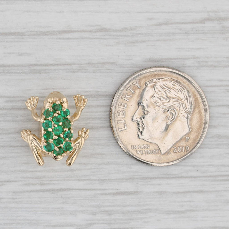 0.25ctw Emerald Frog Slide Bracelet Charm 14k Yellow Gold Richard Klein Vintage