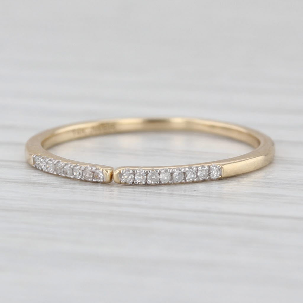 Diamond Wedding Band 14k Yellow Gold Size 6.5 Adjustable Stackable Ring