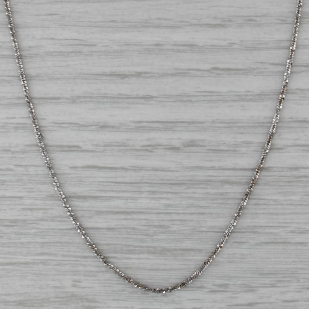 Popcorn Chain Necklace 14k White Gold 18" 1.4mm