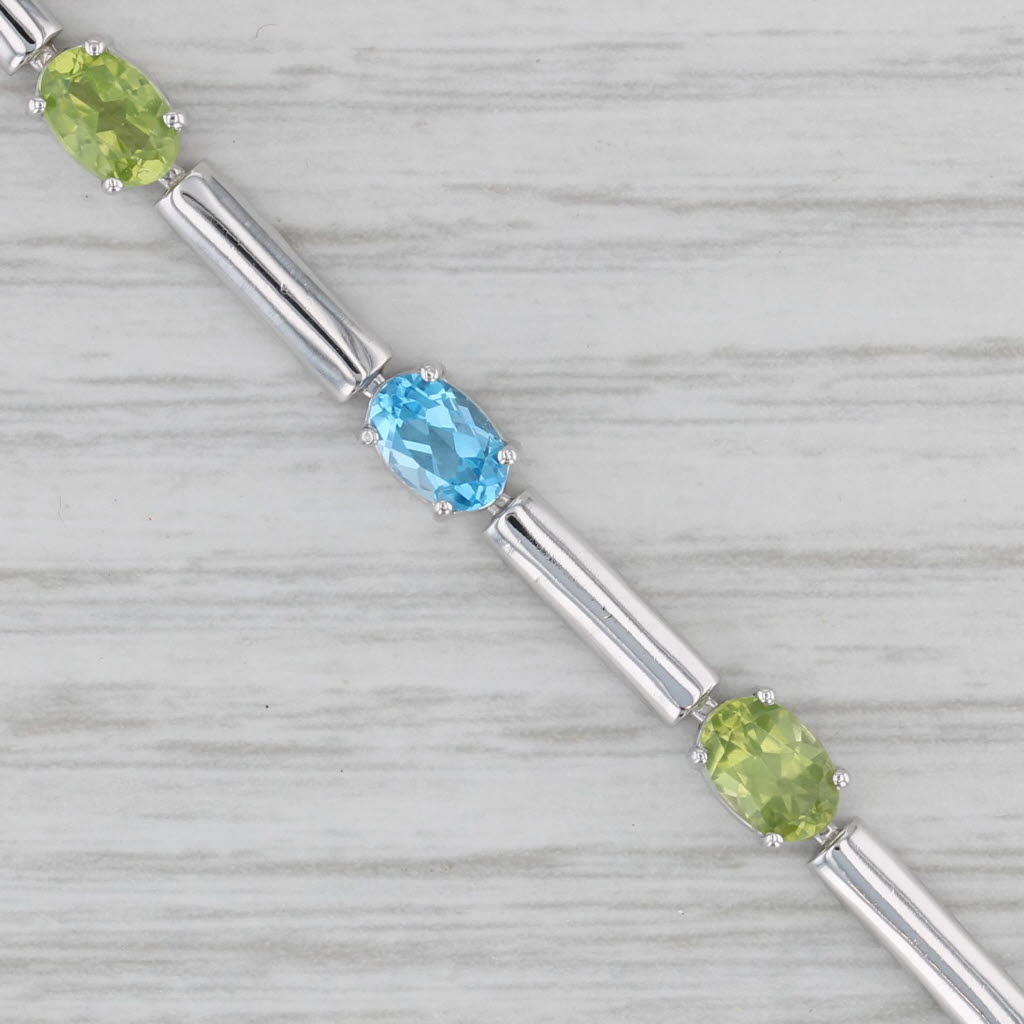 Gray 4.60ctw Peridot Topaz 14k White Gold 6.25" Bracelet