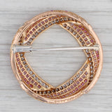 Gray Kurt Wayne 2.48 Diamond Pink Sapphire Circle Brooch 18k Rose Gold Wreath Pin