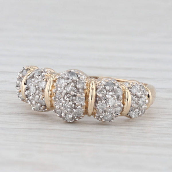 0.45ctw Diamond Cluster Ring 14k Yellow Gold Size 8