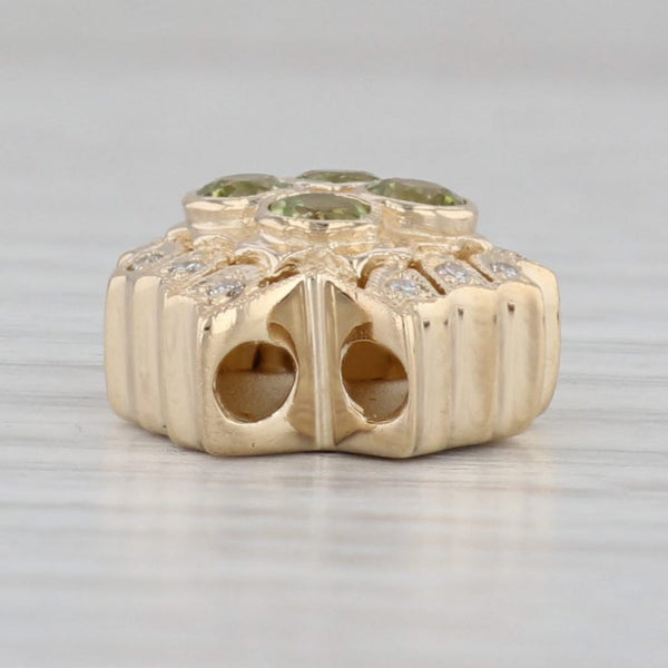 Gray New 0.66ctw Peridot Diamond Slide Bracelet Charm 14k Yellow Gold Joshua