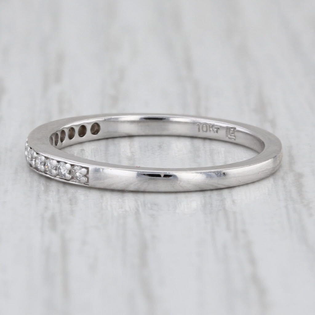 Diamond Wedding Ring 10k White Gold Size 6.75 Stackable Band
