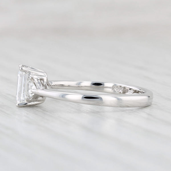0.81ctw Emerald Cut Diamond Engagement Ring 14k White Gold Size 6.25 GSI