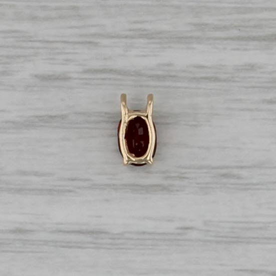 0.50ct Oval Garnet Solitaire Pendant 14k Yellow Gold Small Drop