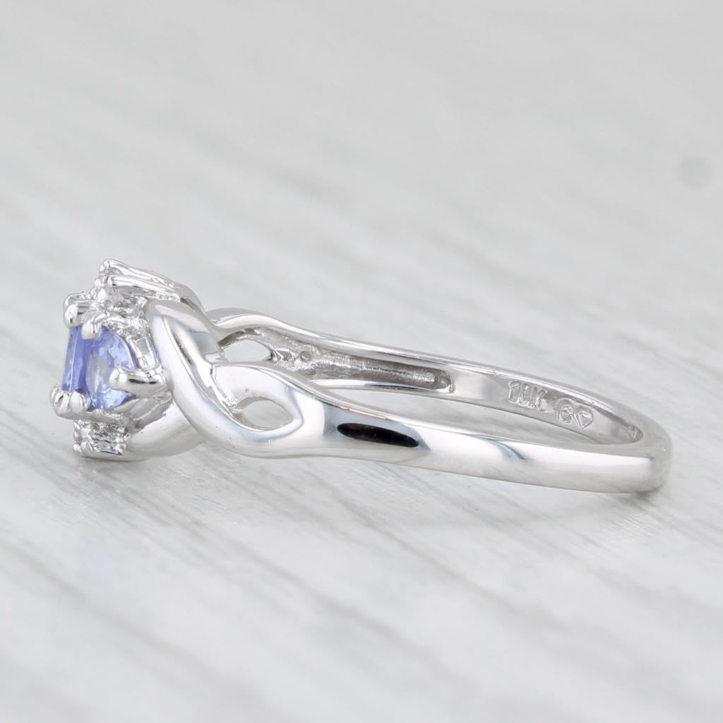 Light Gray New 0.60ctw Tanzanite Diamond Ring 10k White Gold Size 6.75