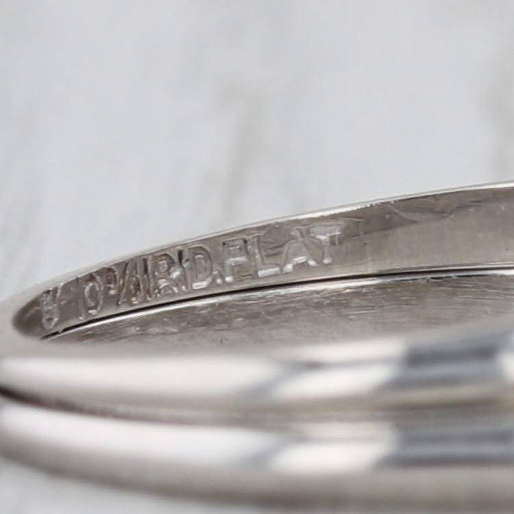 Vintage 0.39ctw Diamond Engagement Ring Wedding Band Bridal Set Platinum Sz 5.5