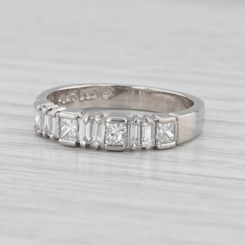 0.88ctw Diamond Platinum Wedding Band 950 Stackable Anniversary Ring