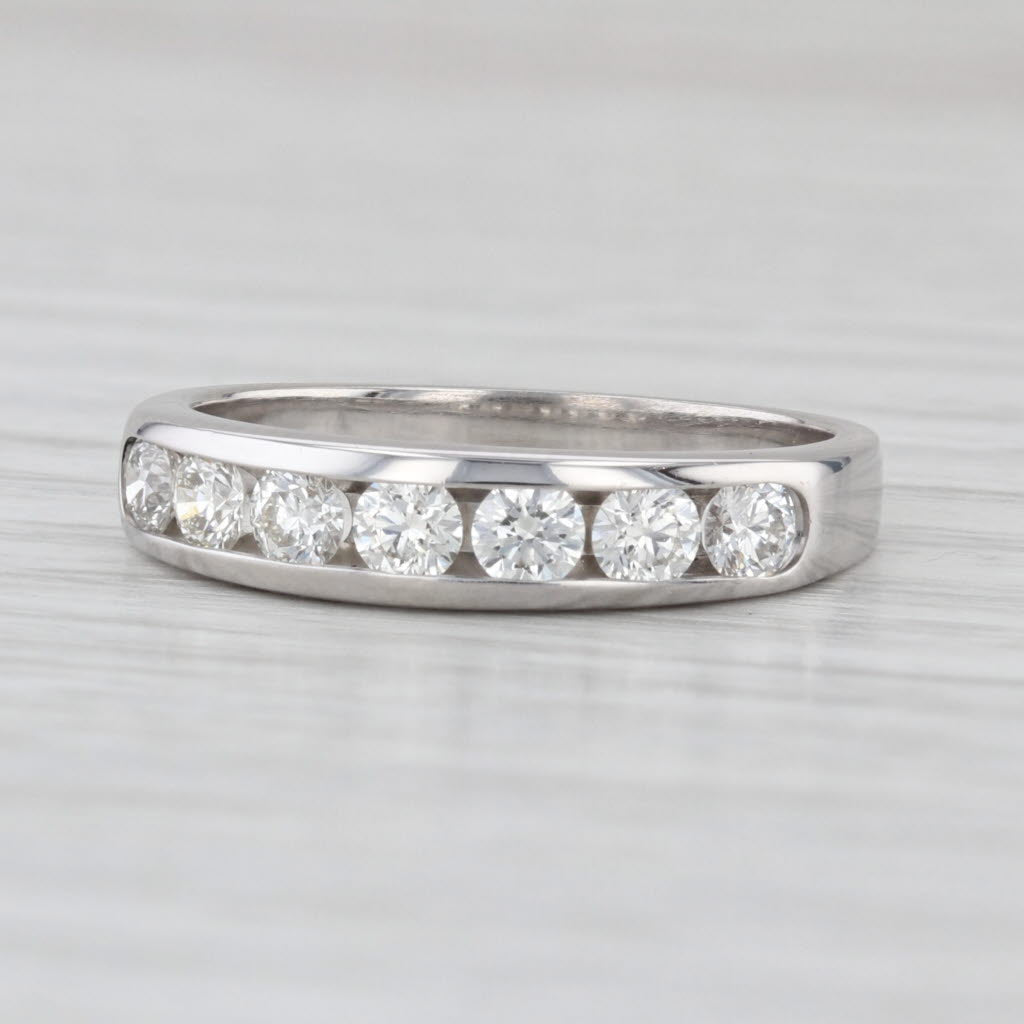 Hearts on Fire 0.70ctw Diamond Wedding Band 18k White Gold Sz 7.5 Ring stackable