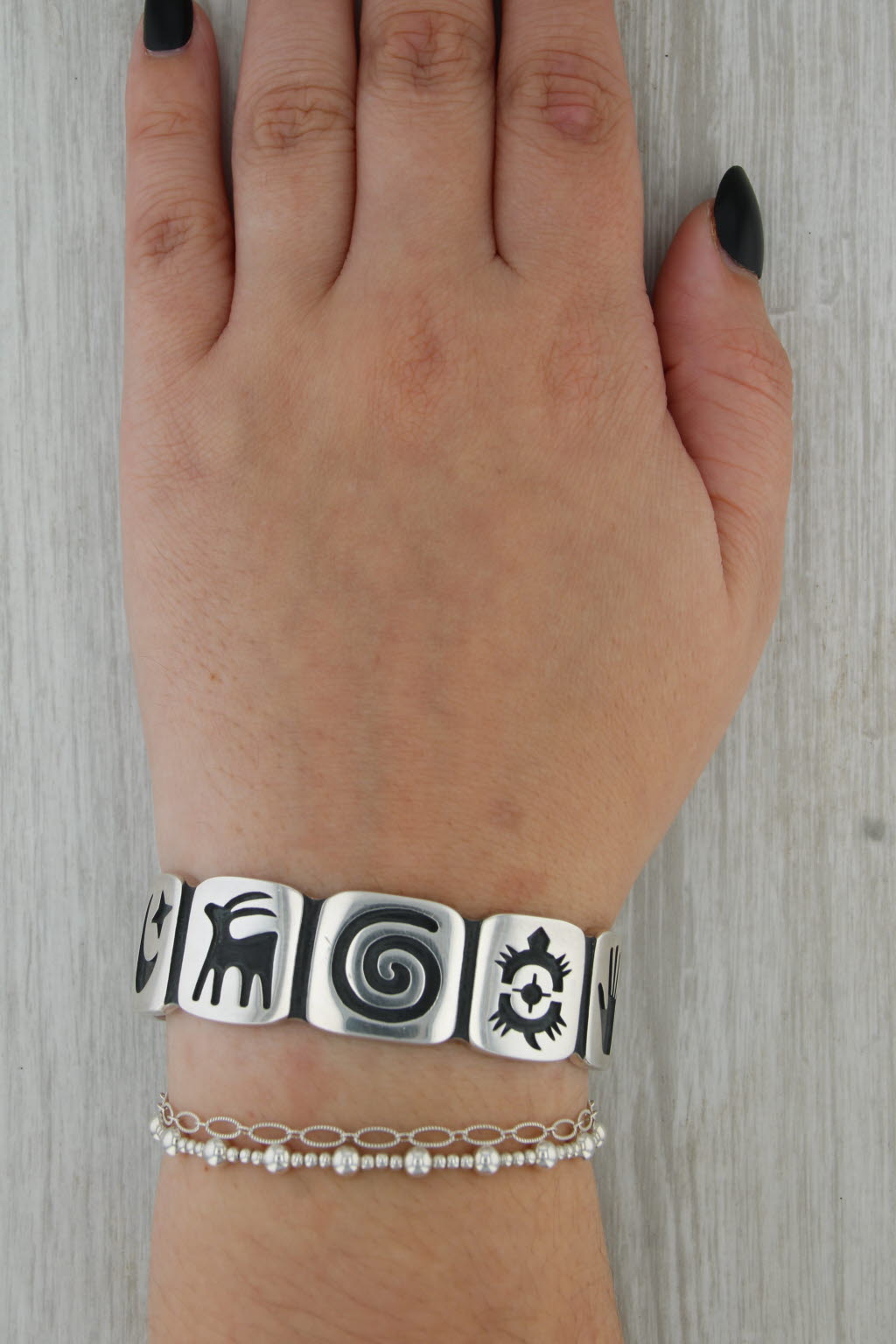 Martin & Denise Stecher Southwestern Tribal Cuff Bracelet Sterling Silver